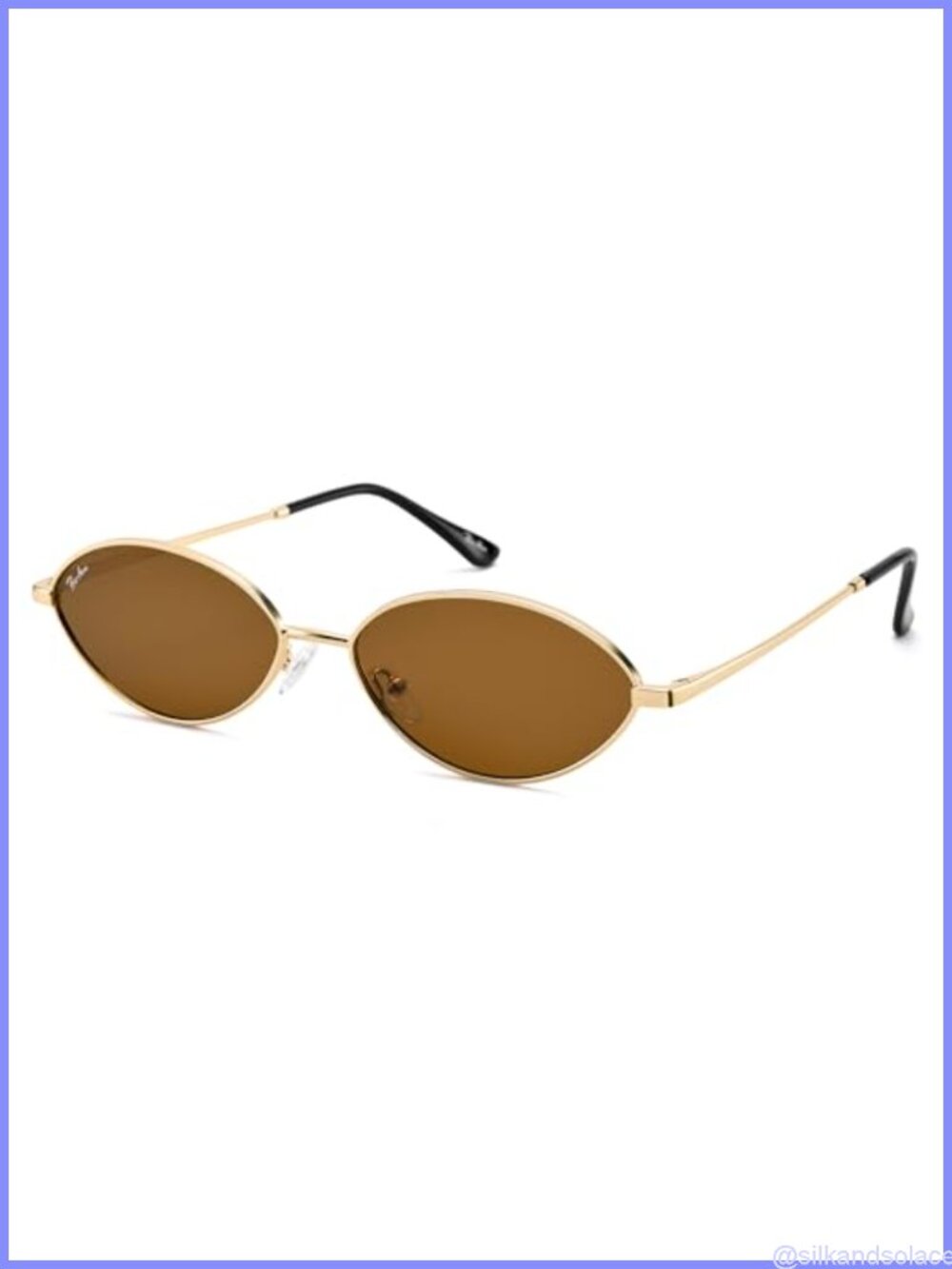 Retro Oval Small Cat Eye Polarized Sunglasses Slim Metal Full Frame